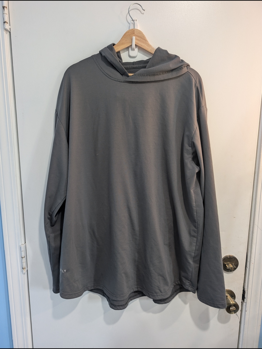 Bylt Men's Premium Basics Drop Cut Hooded Long Sleeve Shirt Gray Sz XXL